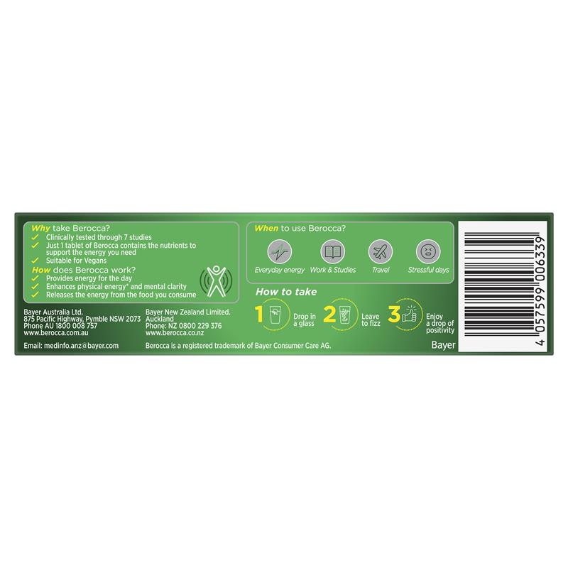 Buy Berocca Energy Orange Effervescent Tablets New Online At Chemist