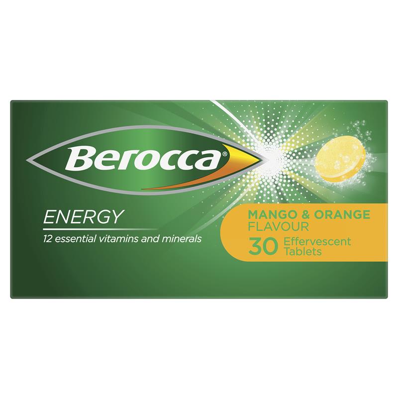 Buy Berocca Energy Mango Orange Effervescent Tablets Online At