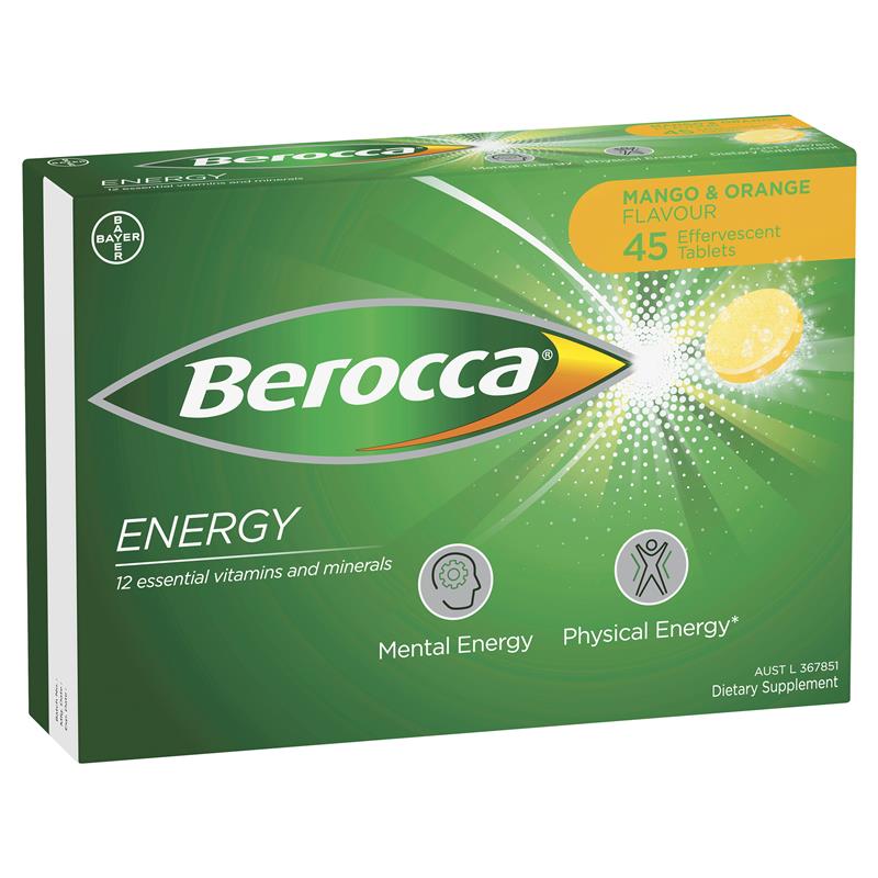 Buy Berocca Energy Mango Orange Effervescent Tablets Online At