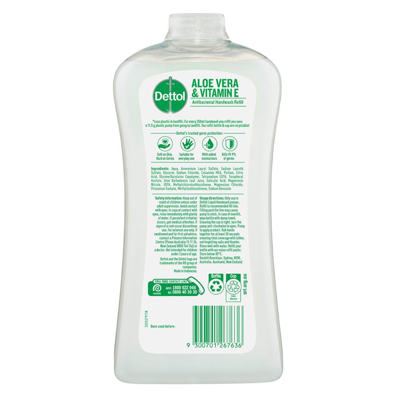 Buy Dettol Liquid Hand Wash Aloe Vera Vitamin E Ml Refill Online