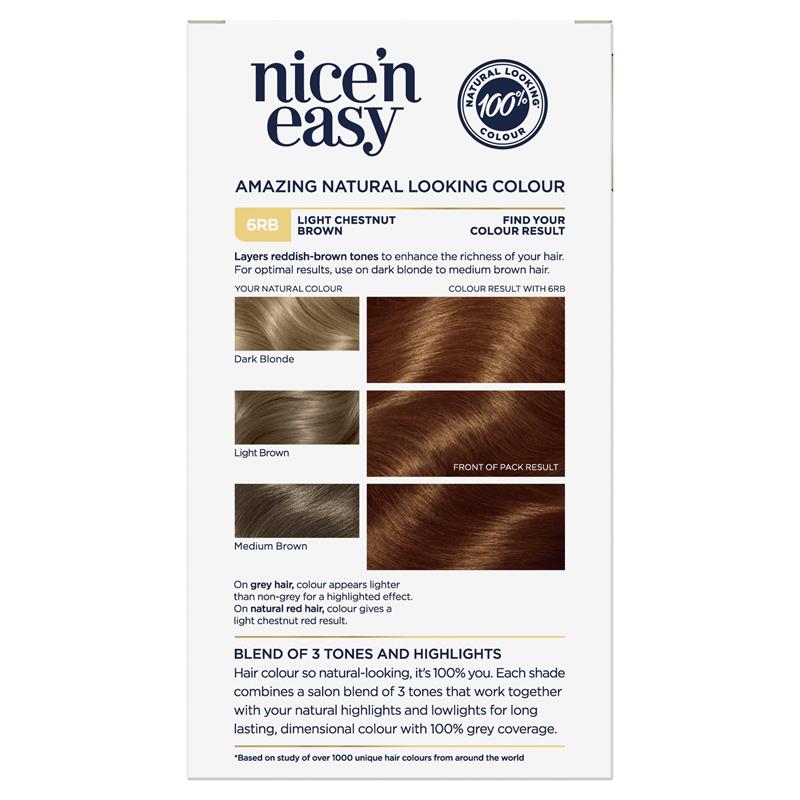 Buy Clairol Nice N Easy Permanent Hair Colour RB Light Chestnut Brown Online At Chemist Warehouse