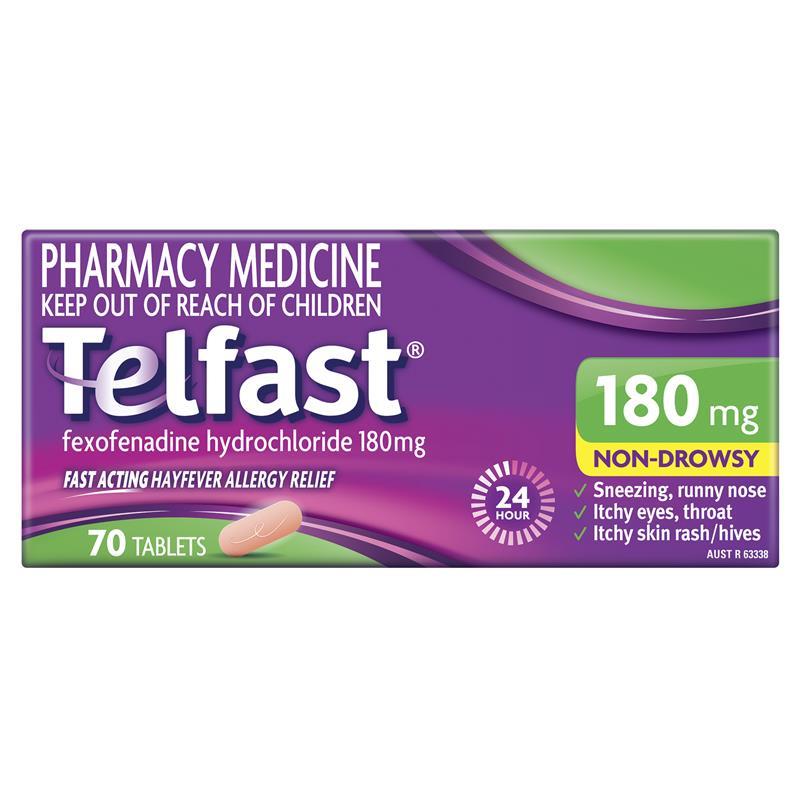 Telfast 180mg 70 tablets - Chemist Warehouse