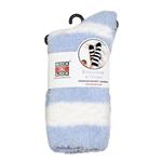 Sox & Lox Adults Bed Socks Stripe Blue and White
