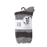 Sox & Lox Adults Bed Socks Stripe Brown and Grey