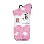 Sox & Lox Adults Bed Socks Twinkle Dots Pink and White