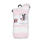 Sox & Lox Adults Bed Socks Stripe Pink and White