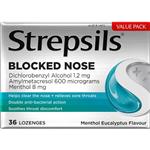 Strepsils Blocked Nose Relief Menthol Eucalyptus Flavour Lozenges 36 Pack