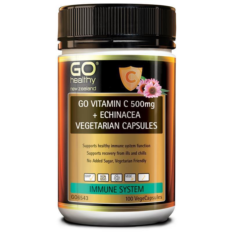 Buy Go Healthy Vitamin C 500mg + Echinacea 100 Vegetarian Capsules