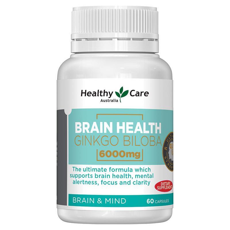 Buy Healthy Care Brain Booster Ginkgo Biloba 6000mg 60 Capsules Online