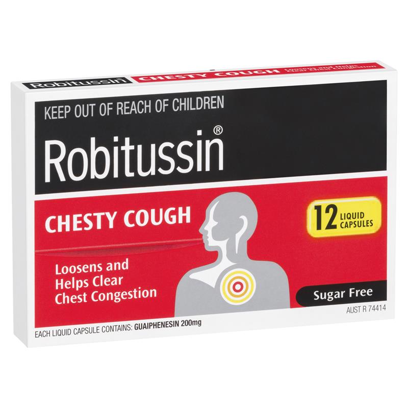 Buy Robitussin Chesty Cough 12 Liquid Capsules Online at Chemist Warehouse®