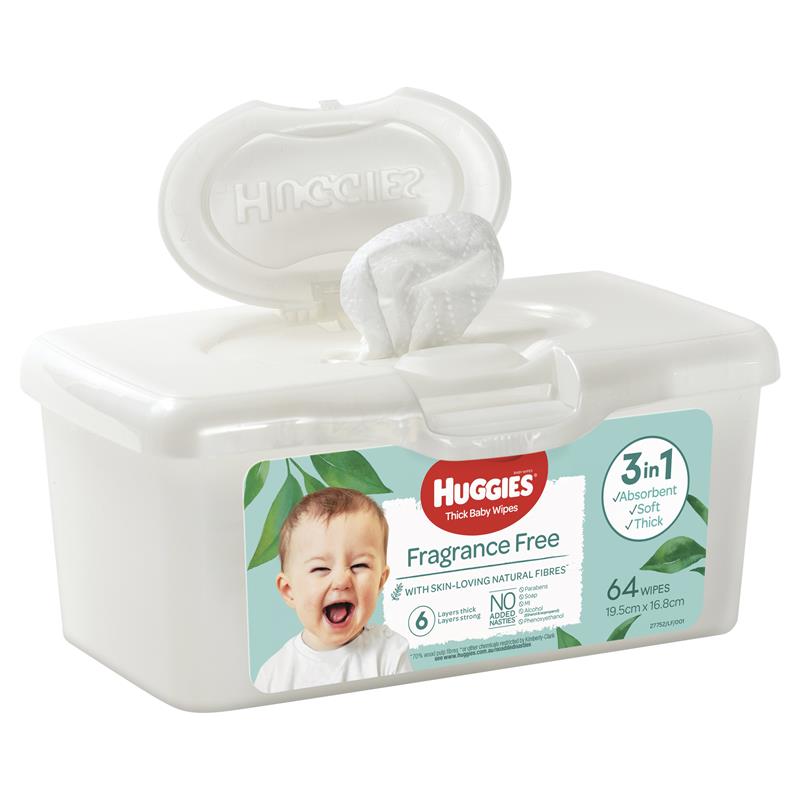 Buy Huggies Fragrance Free Wipes 64 Pack Tub Online at Chemist Warehouse®