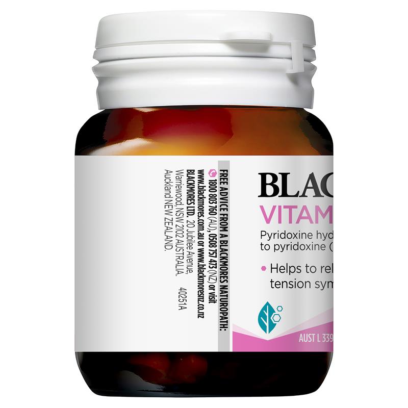 Buy Blackmores Vitamin B6 100mg 40 Tablets New Online at Chemist Warehouse®