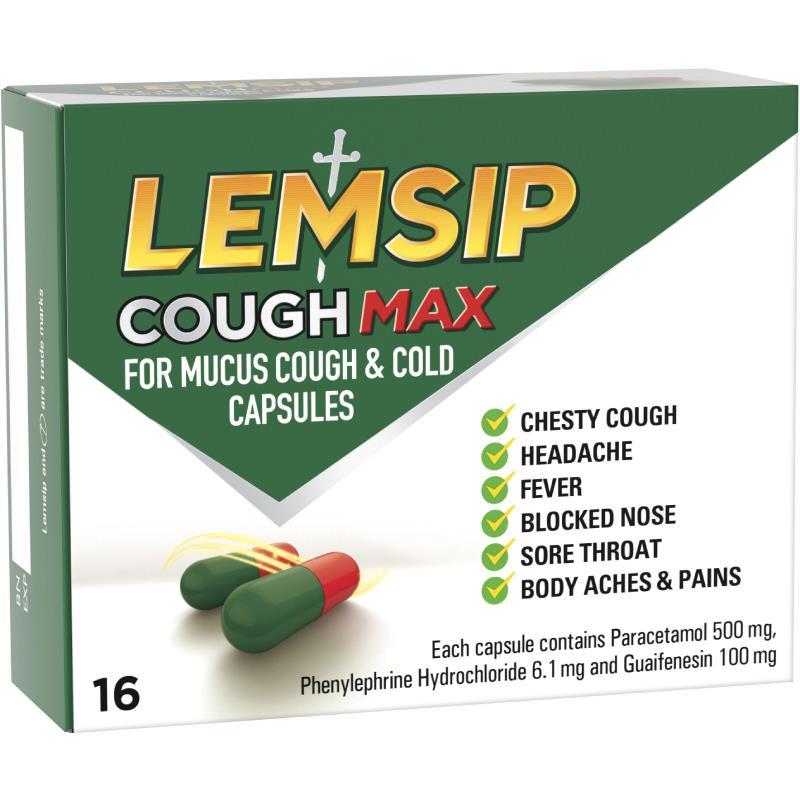 Buy Lemsip Cough Max for Mucus Cough & Cold Capsules 16 Pack Online at