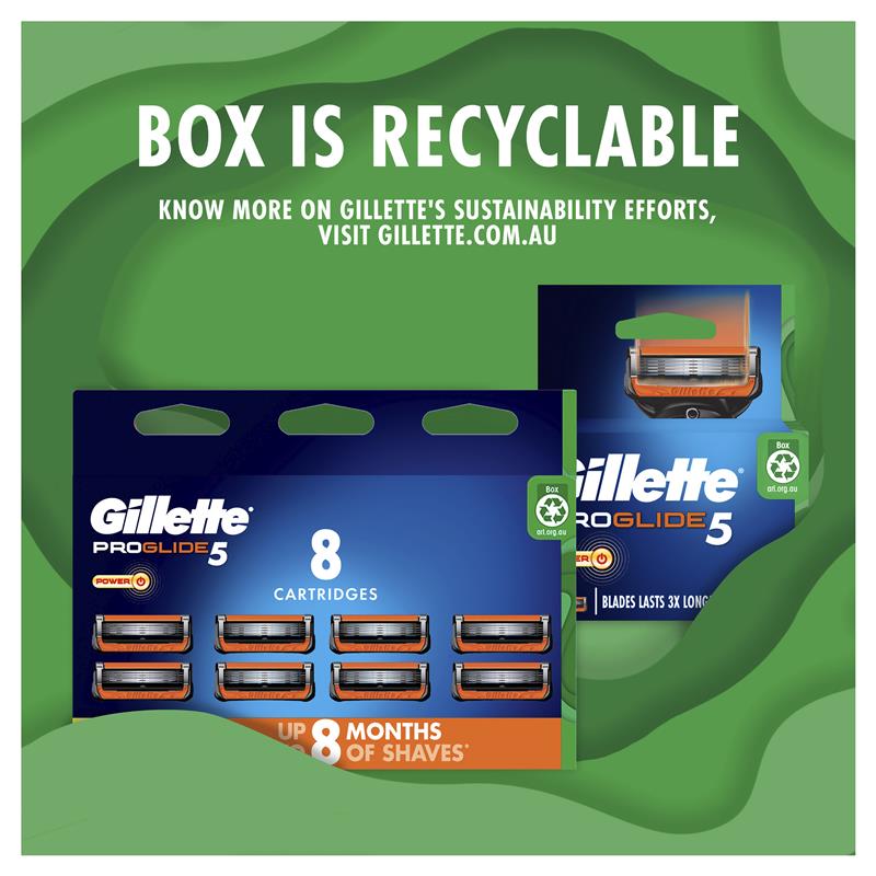 Buy Gillette Fusion Proglide Power Razor Blades 8 Pack Online at ...