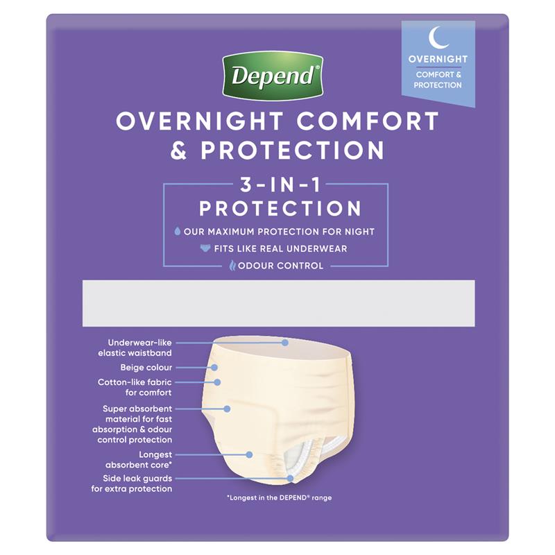 Buy Depend Underwear Realfit Night Defence Female Large 8 Pack Online at Chemist  Warehouse®