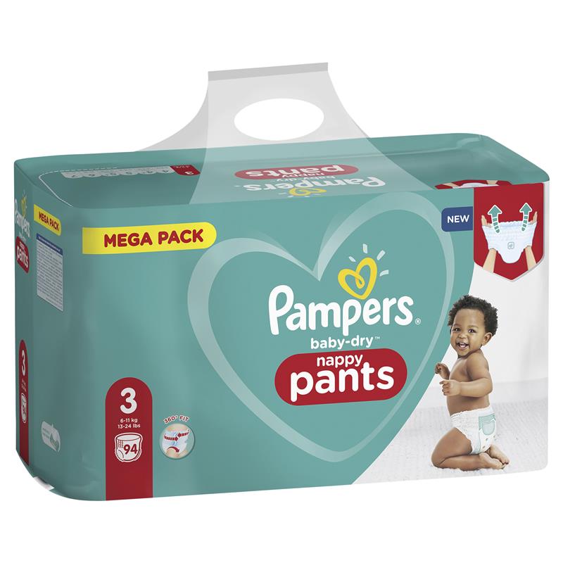 Buy Pampers BabyDry Nappy Pants Size 3 94 Monthly Pack Online Only