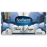 Sorbent Toilet Paper Thick & Large Silky White 8 Pack