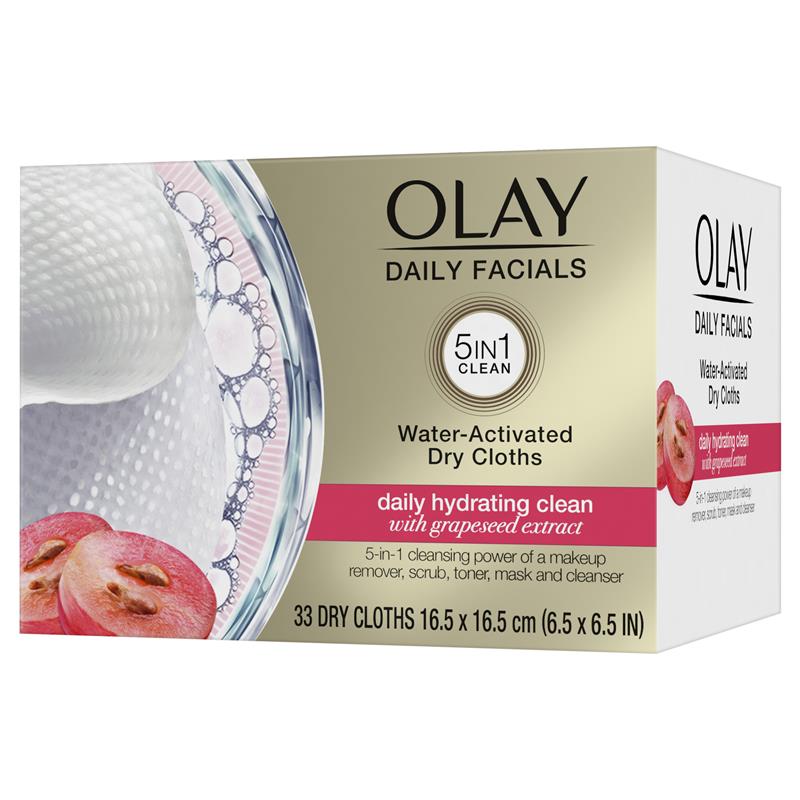 Buy Olay Daily Facial Water Activated Dry Cloths Hydrating Clean 33 Pack Online at Chemist