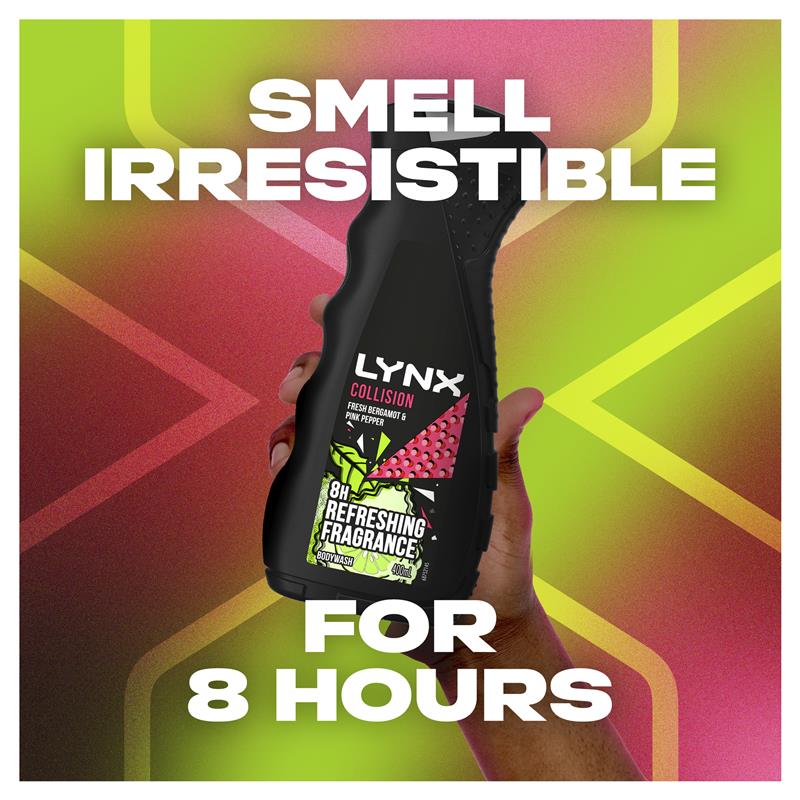 Buy Lynx Body Wash Collision Bergamot + Pepper 400ml Online at Chemist