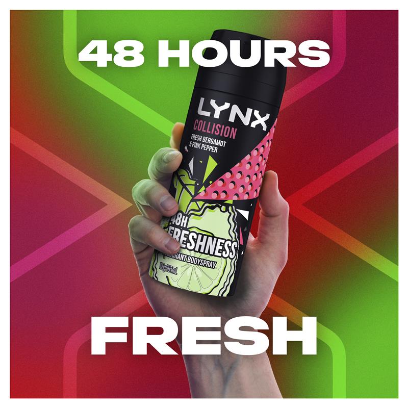 Buy Lynx Deodorant Collision Fresh Bergamot + Pink Pepper 165ml Online ...