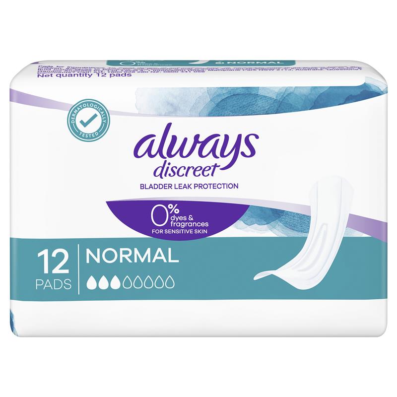 Product, Always Sanitary Pads Discreet Normal