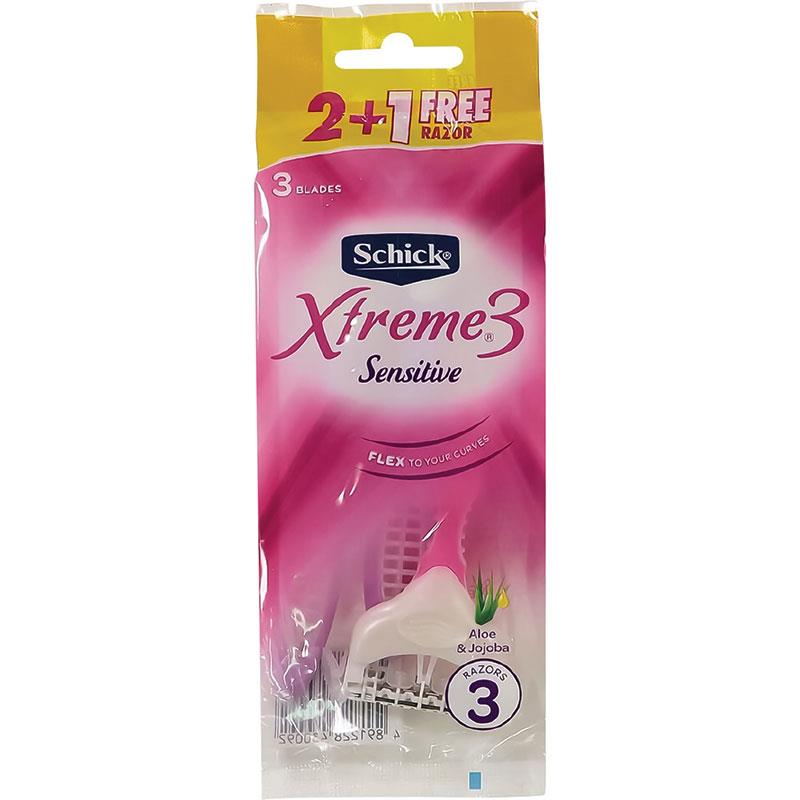 Buy Schick Xtreme 3 Sensitive Women 2+1 Disposable Razor Online at Chemist Warehouse®