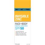 Invisible Zinc Face & Body SPF50+ 150g Twin Pack