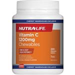 Nutra-Life One-A-Day Vitamin C 1200mg High Potency 200 Tablets Exclusive Size
