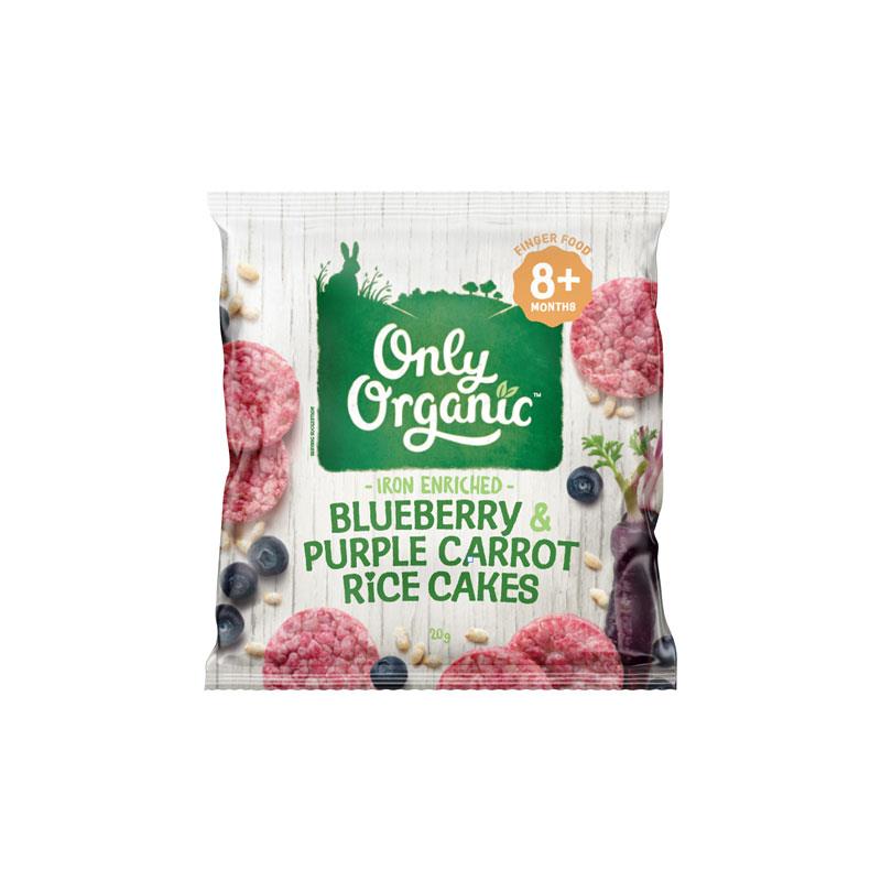 Buy Only Organic Stage 3 Rice Cakes Blueberry & Purple Carrot 20g