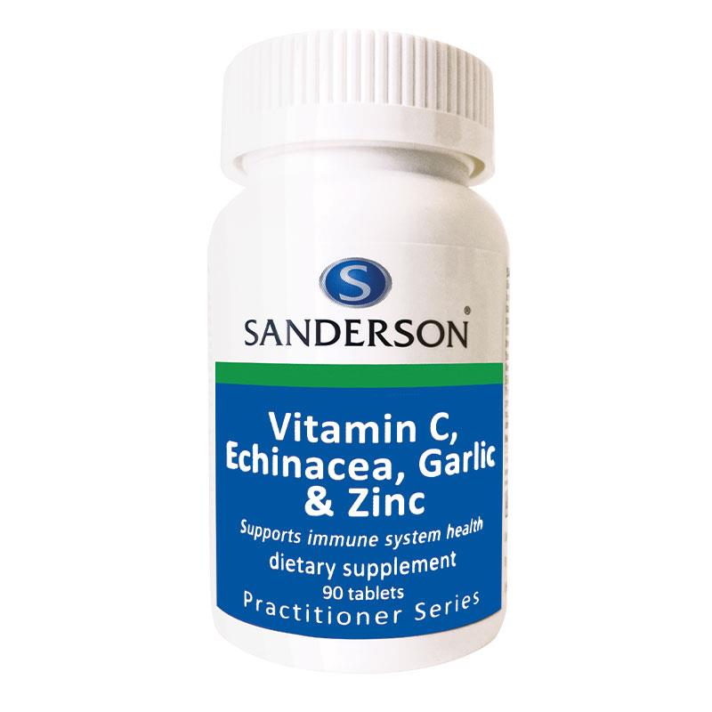 Buy Sanderson Vitamin C Echinacea Garlic & Zinc 90 Tablets Online at