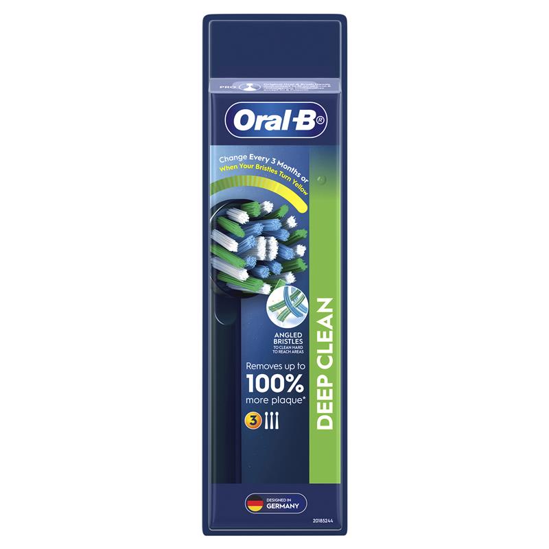 Buy Oral B Electric Toothbrush Refills Cross Action Black 3 Pack Online ...