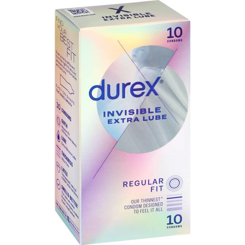 Buy Durex Condoms Invisible Extra Lube 10 Pack Online at Chemist Warehouse®