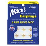 Mack's Silicone Ear Plugs Value Pack 6 Pairs