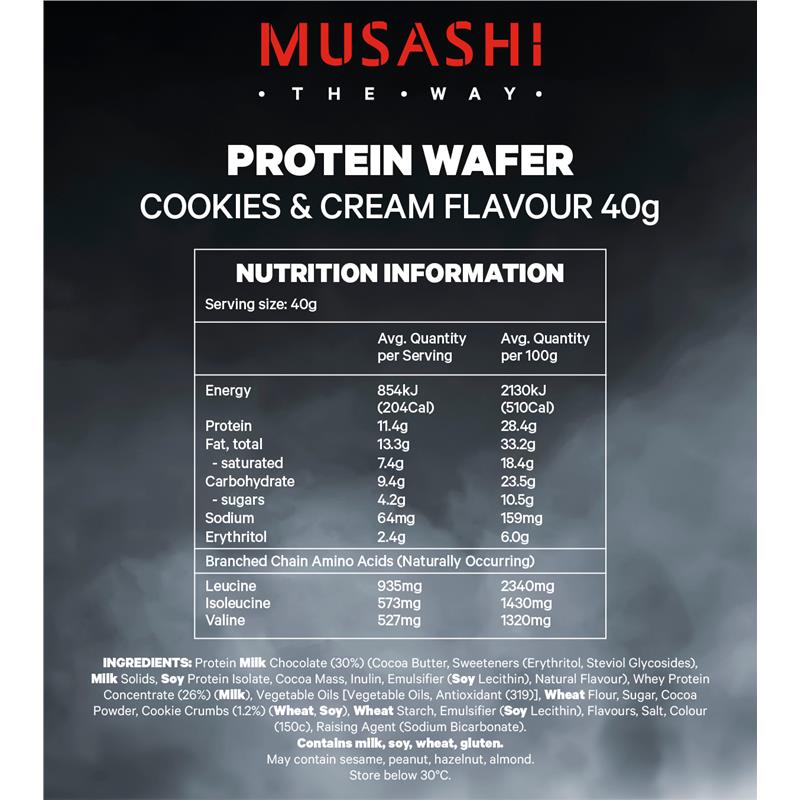 Buy Musashi Protein Wafer Bar Cookies And Cream 40g Online At Chemist Warehouse® 8862