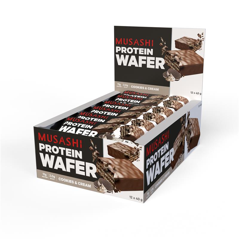 Buy Musashi Protein Wafer Bar Cookies And Cream 40g Online At Chemist Warehouse® 8056