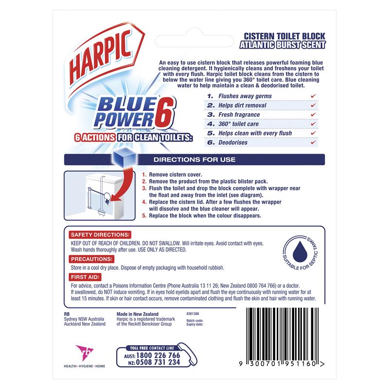 Buy Harpic Active Toilet Block in Cistern Blue 2 Pack Online at Chemist