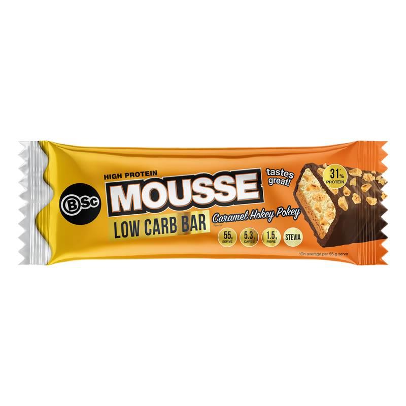 Buy BSc High Protein Low Carb Mousse Protein Bar Caramel Hokey Pokey