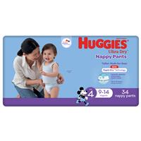Huggies Ultra Dry Nappy Pants Girl Size 4 (9-14kg) 62 Pack