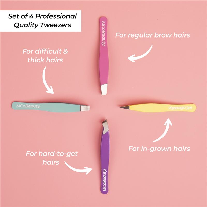 Buy MCoBeauty Perfect Tweezers Professional 4 Pack Set Online at Chemist Warehouse®
