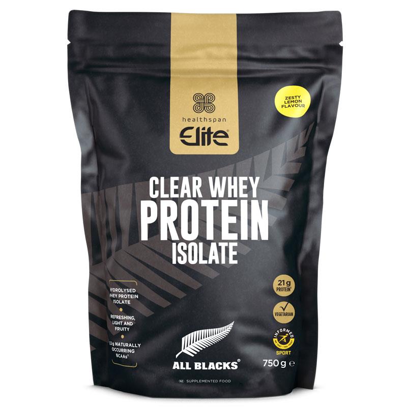 Buy Healthspan Elite All Blacks Clear Whey Protein Isolate Zesty Lemon