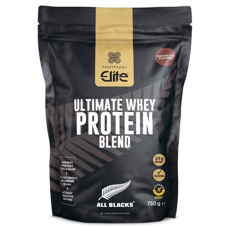 Buy Healthspan Elite All Blacks Ultimate Whey Protein Blend Chocolate 750g Online at Chemist