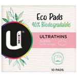 U By Kotex Eco Pad Ultrathins Super With Wings 10 Pads