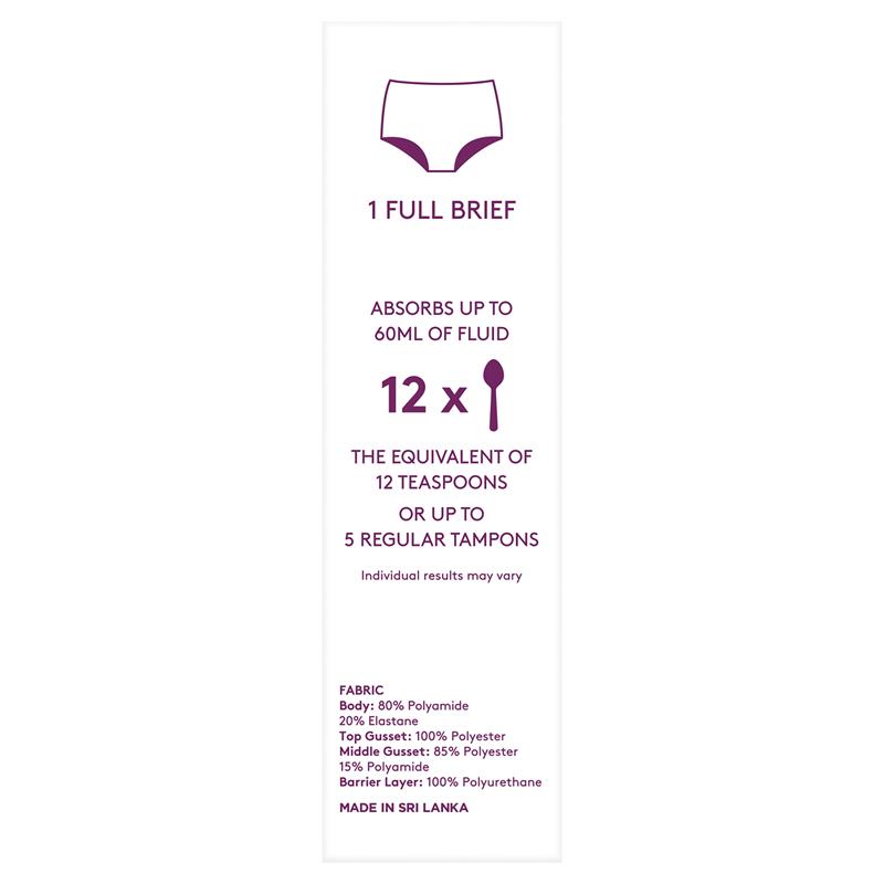 Buy Poise 2 In 1 Period & Incontinence Washable Underwear Black 12 14 Size Online at Chemist