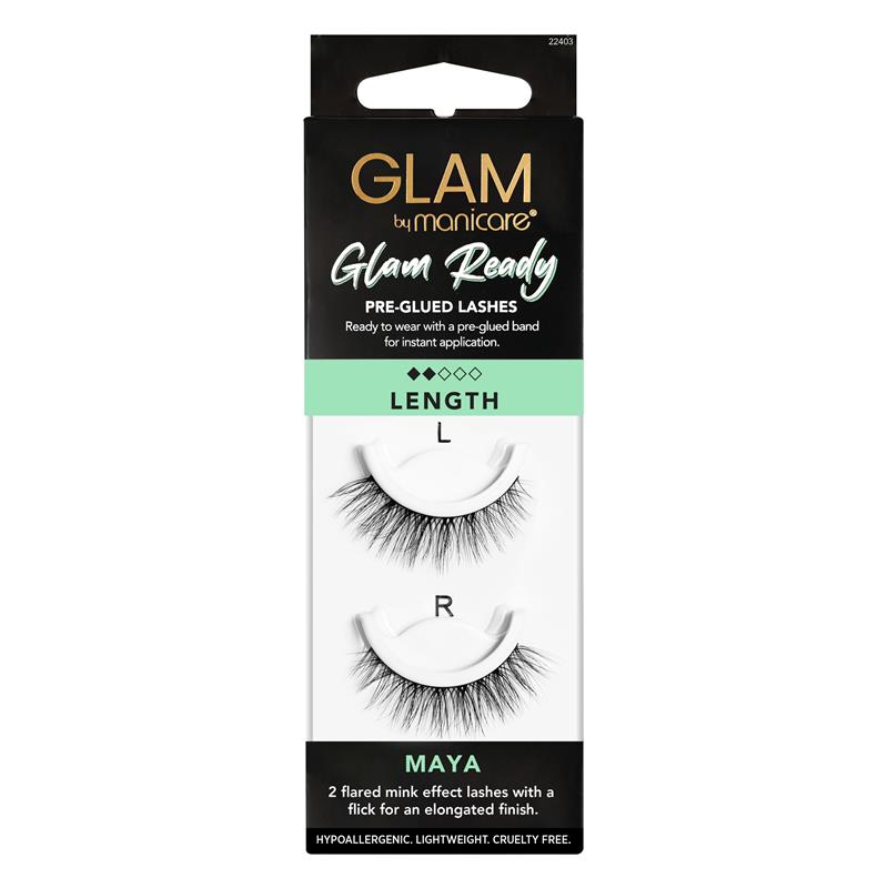 Buy Glam by Manicare Eyelashes Pre Glued Lashes Length Maya 22403