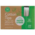 Natural Beauty Paper Stems Cotton Tips 2 x 400 Value Pack