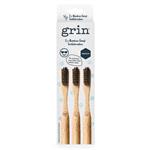 Grin Toothbrush Bamboo Emoji Medium 3 Pack