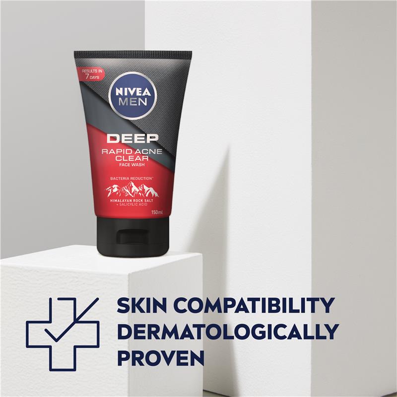 Buy Nivea Men Face Wash Deep Rapid Acne Clear 150ml Online at Chemist ...