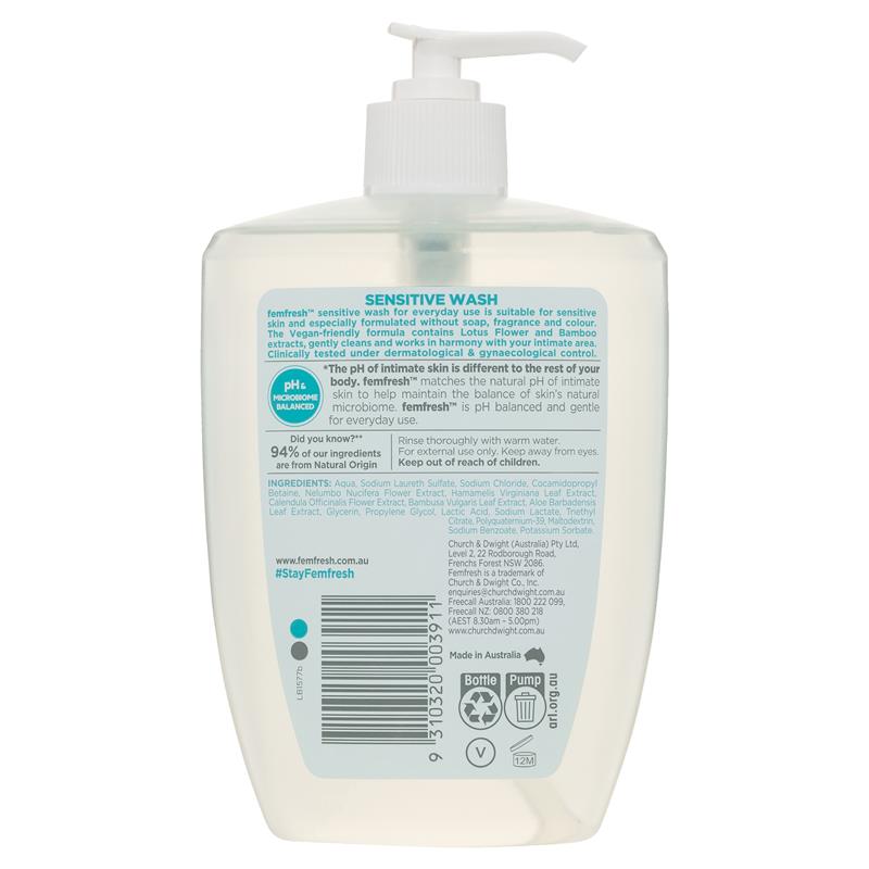 Buy Femfresh Sensitive Wash 600ml Online at Chemist Warehouse®