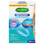 Polident Retainer and Mouthguard Cleanser 108 Tablets Exclusive Size