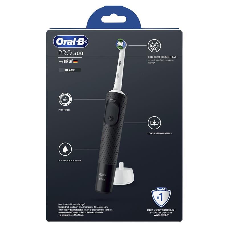 Buy Oral B Electric Toothbrush Pro 300 Black Online at Chemist Warehouse®